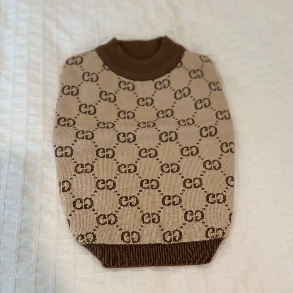 Tan and Brown Dog Sweater